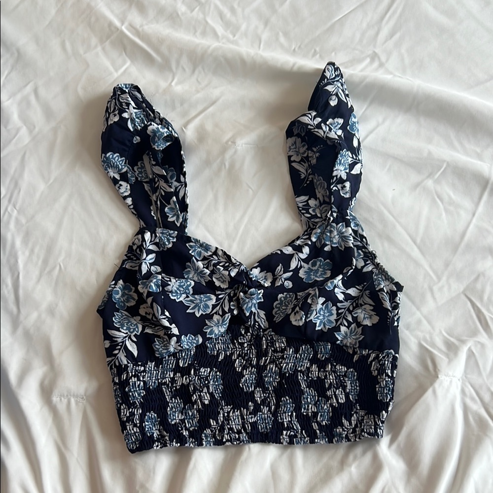 Floral Smocked Women's Top - Blue